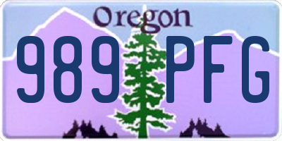OR license plate 989PFG