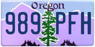OR license plate 989PFH