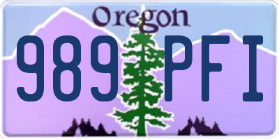 OR license plate 989PFI