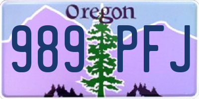 OR license plate 989PFJ