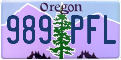 OR license plate 989PFL