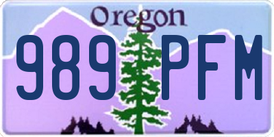 OR license plate 989PFM