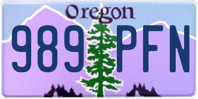 OR license plate 989PFN