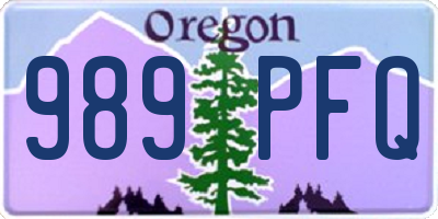 OR license plate 989PFQ