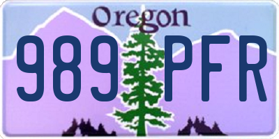 OR license plate 989PFR
