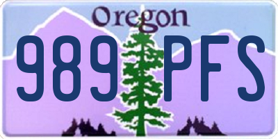 OR license plate 989PFS