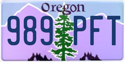 OR license plate 989PFT