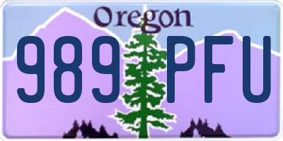 OR license plate 989PFU