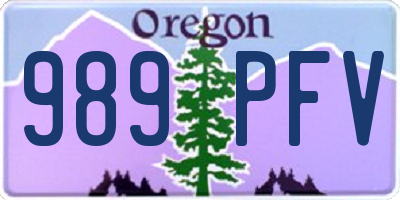 OR license plate 989PFV