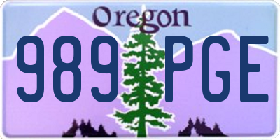 OR license plate 989PGE