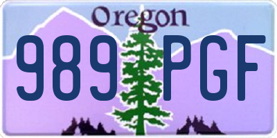 OR license plate 989PGF