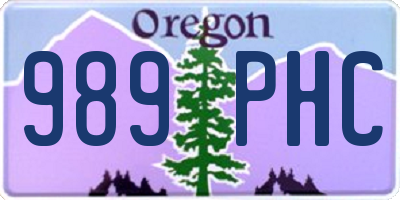 OR license plate 989PHC
