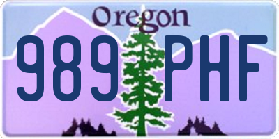 OR license plate 989PHF