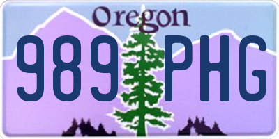 OR license plate 989PHG