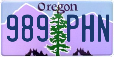 OR license plate 989PHN