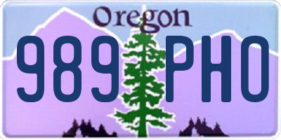 OR license plate 989PHO