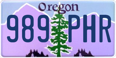 OR license plate 989PHR