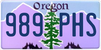 OR license plate 989PHS