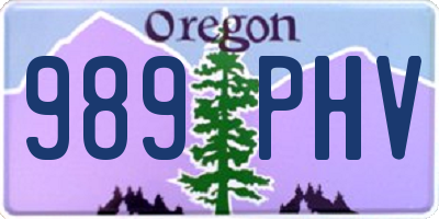 OR license plate 989PHV