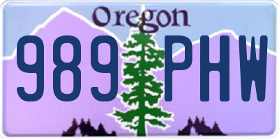 OR license plate 989PHW