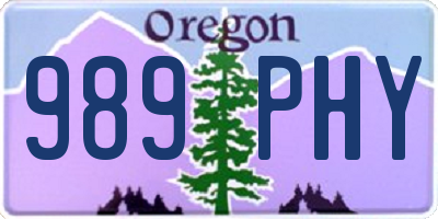 OR license plate 989PHY