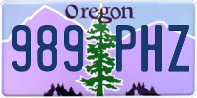 OR license plate 989PHZ