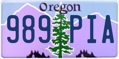 OR license plate 989PIA