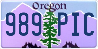 OR license plate 989PIC
