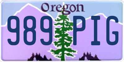 OR license plate 989PIG