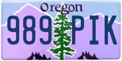 OR license plate 989PIK