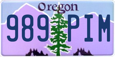 OR license plate 989PIM
