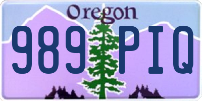 OR license plate 989PIQ
