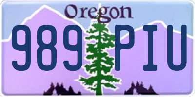 OR license plate 989PIU