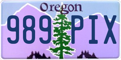 OR license plate 989PIX