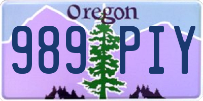 OR license plate 989PIY