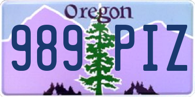 OR license plate 989PIZ