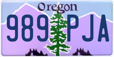 OR license plate 989PJA