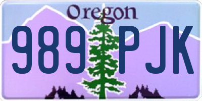 OR license plate 989PJK