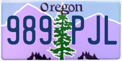 OR license plate 989PJL