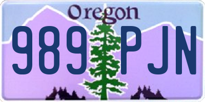 OR license plate 989PJN