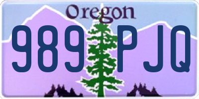 OR license plate 989PJQ