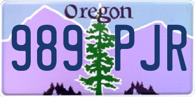 OR license plate 989PJR