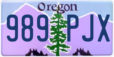 OR license plate 989PJX