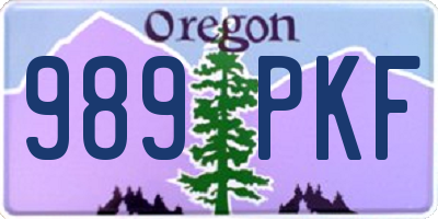 OR license plate 989PKF