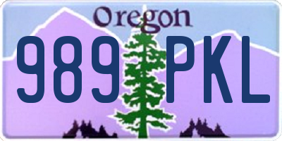 OR license plate 989PKL