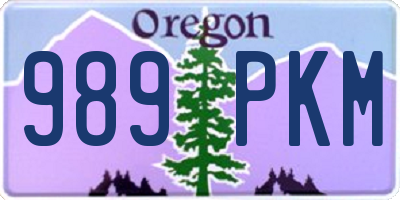 OR license plate 989PKM