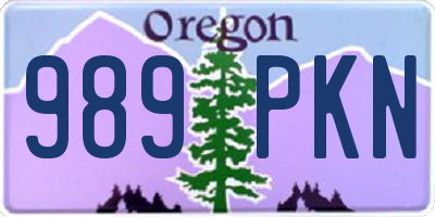 OR license plate 989PKN