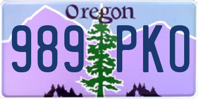 OR license plate 989PKO