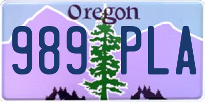 OR license plate 989PLA