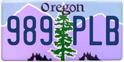 OR license plate 989PLB